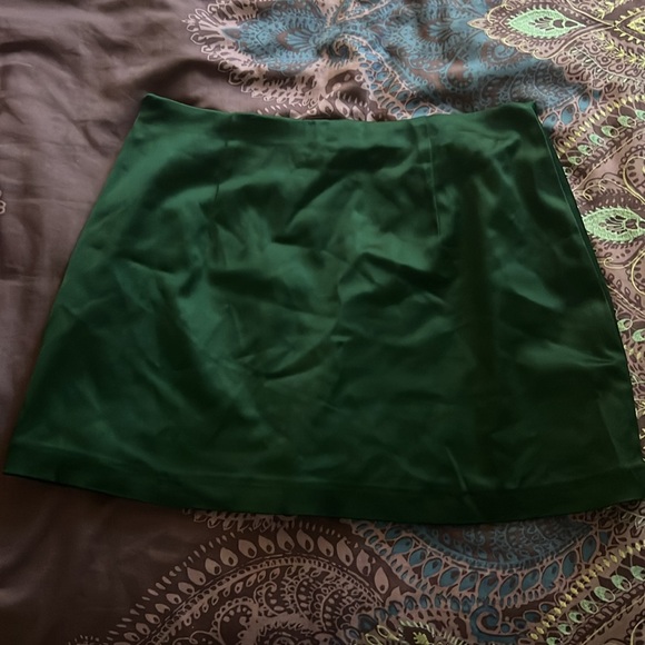 Abercrombie Satin Sculpt Mini Skirt in Dark Green - Picture 6 of 11